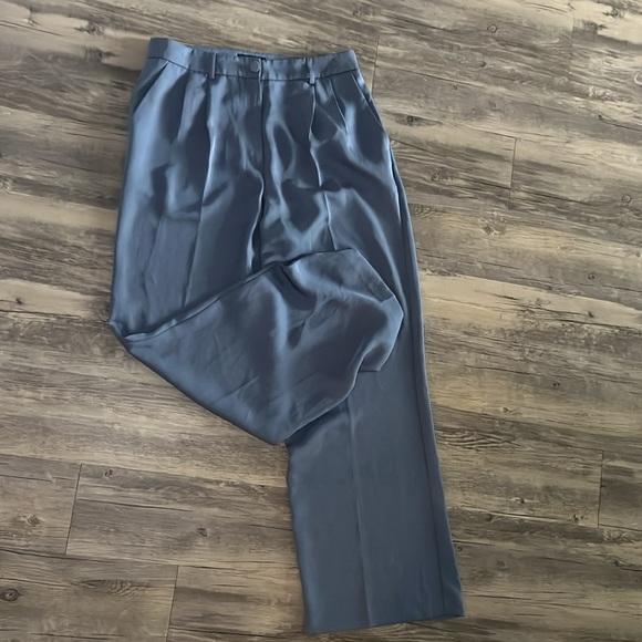 Express blue, satin-like trouser pants, wide leg long size 10L (like new) - Picture 4 of 6